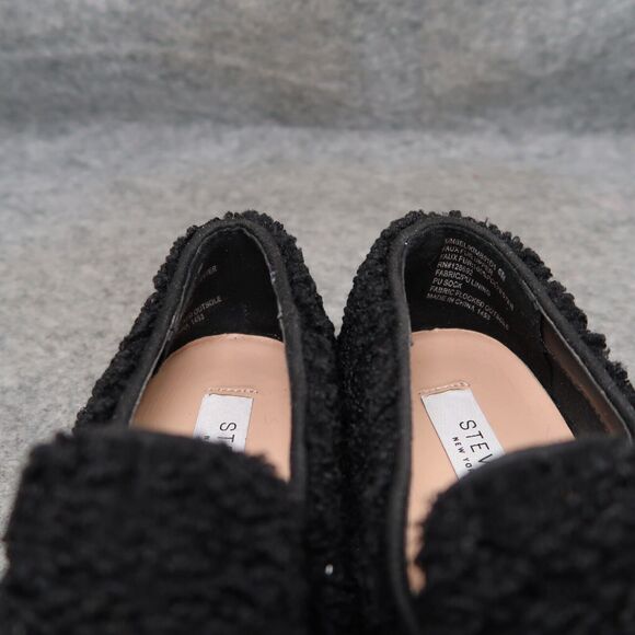 Steven Shoes Womens 6 Sneakers Casual Slip On Skimmer Faux Fur Black Fashion NY - Picture 16 of 16